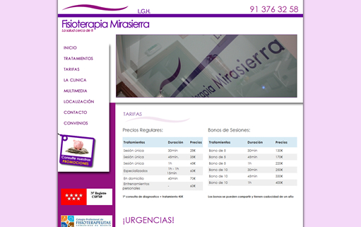 Fisioterapia Mirasierra - Proyecto web garciabriz.com